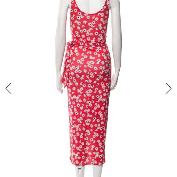 Reformation Red Floral Midi Dress - Picture 3 of 4